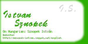 istvan sznopek business card
