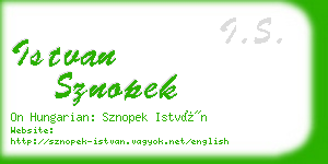 istvan sznopek business card